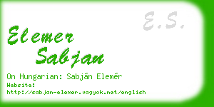elemer sabjan business card